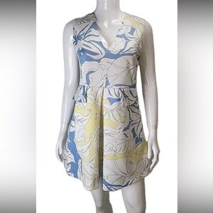 Zara Womens Multicolor Floral Scuba Tropical Leaf Stretch Dress Sz: Large NWOT